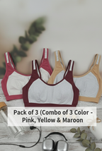 Silqueen Aero-Contour Bralette | Sports Bra | Workout Bra | Gym Bra | Zumba Bra | Pack of 3