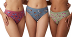 Silqueen FloraSoft Women's Cotton Bikini Panties, Floral Print, Soft Stretch, Combo Pack of 3