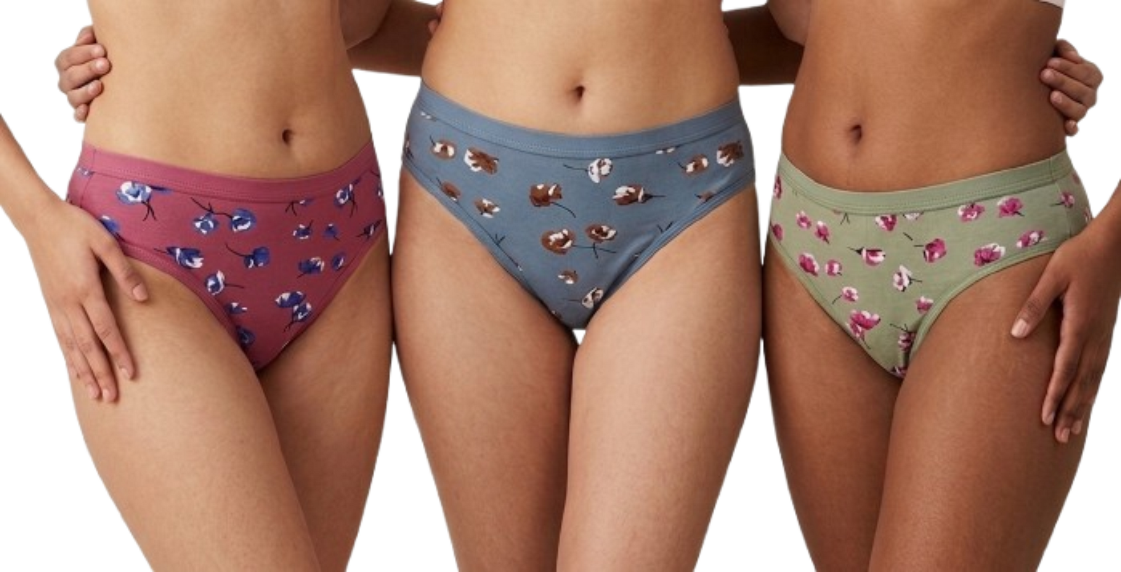 Silqueen FloraSoft Women's Cotton Bikini Panties, Floral Print, Soft Stretch, Combo Pack of 3