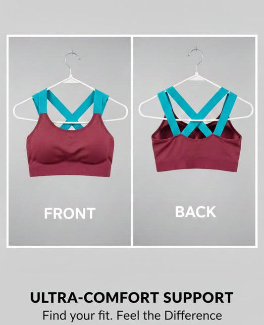Silqueen Sports Bra | Workout High Impact and Full Coverage Crostini Bra