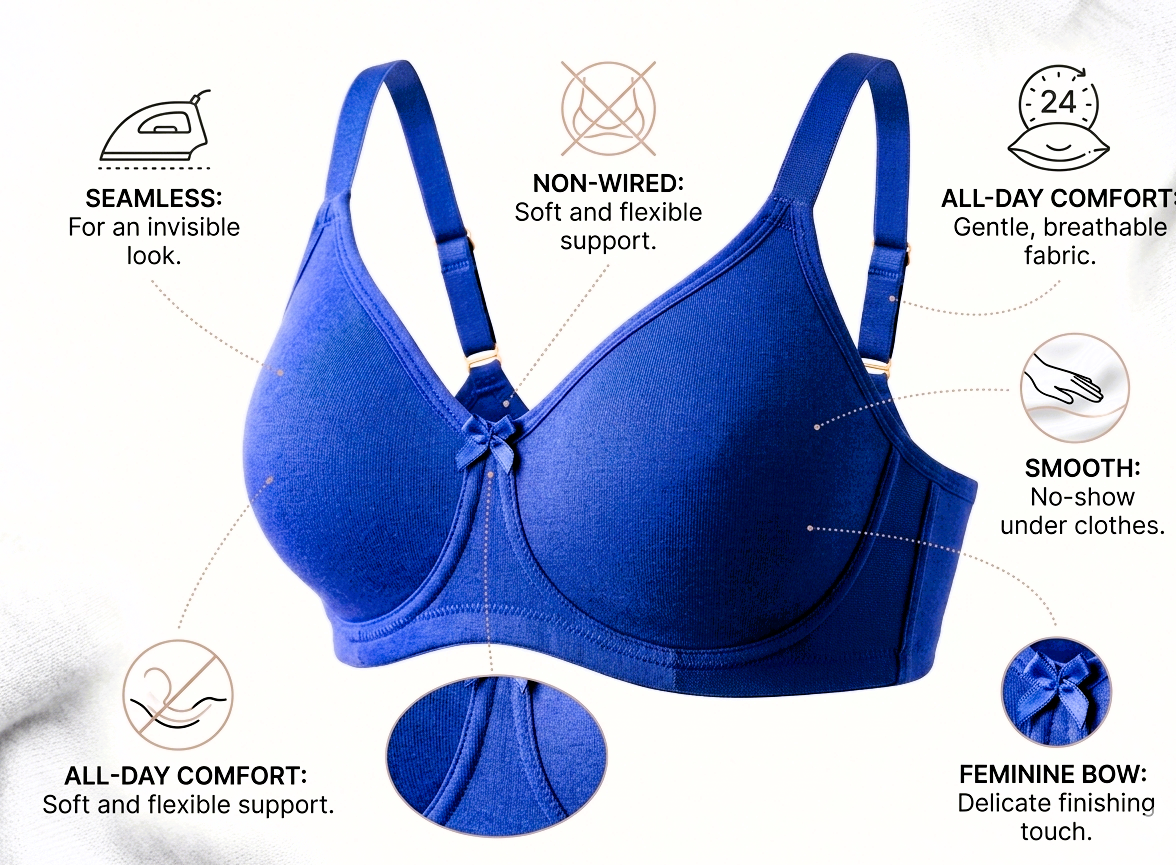 Silqueen T-Shirt Bra | Soft Padded Comfortable for Daily Use | Full Coverage | Pack of 3